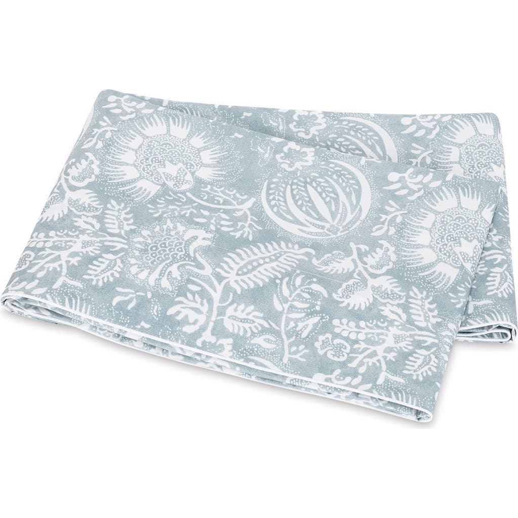 Matouk Granada 500 Thread Count Cotton Percale Flat Sheet In Hazy Blue