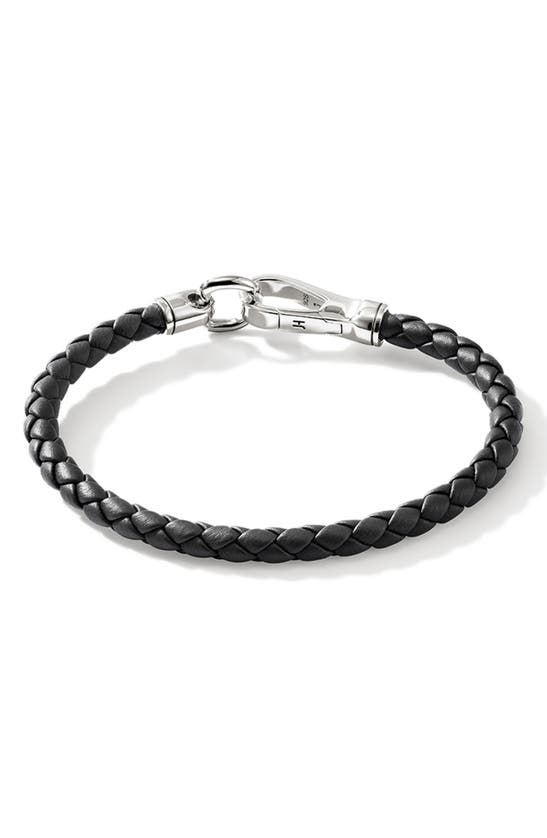 Shop John Hardy Braided Leather Bracelet In Black