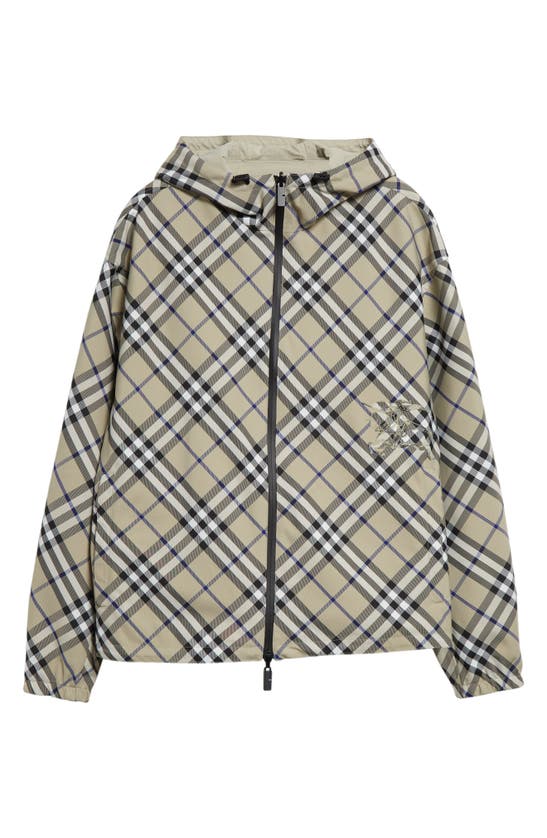 Shop Burberry Reversible Hooded Jacket In Lichen Ip Check