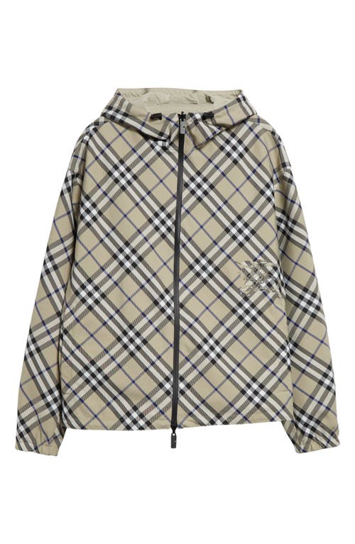 Reversible Hooded Jacket in Lichen Ip Check