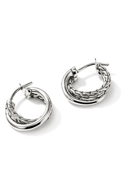 Shop John Hardy Jh Essential Crossover Hoop Earring, Sterling Silver, 9.5mm