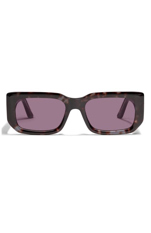 Quay Australia Tell Me More 37mm Square Sunglasses in Hazy Tortoise /amethyst 