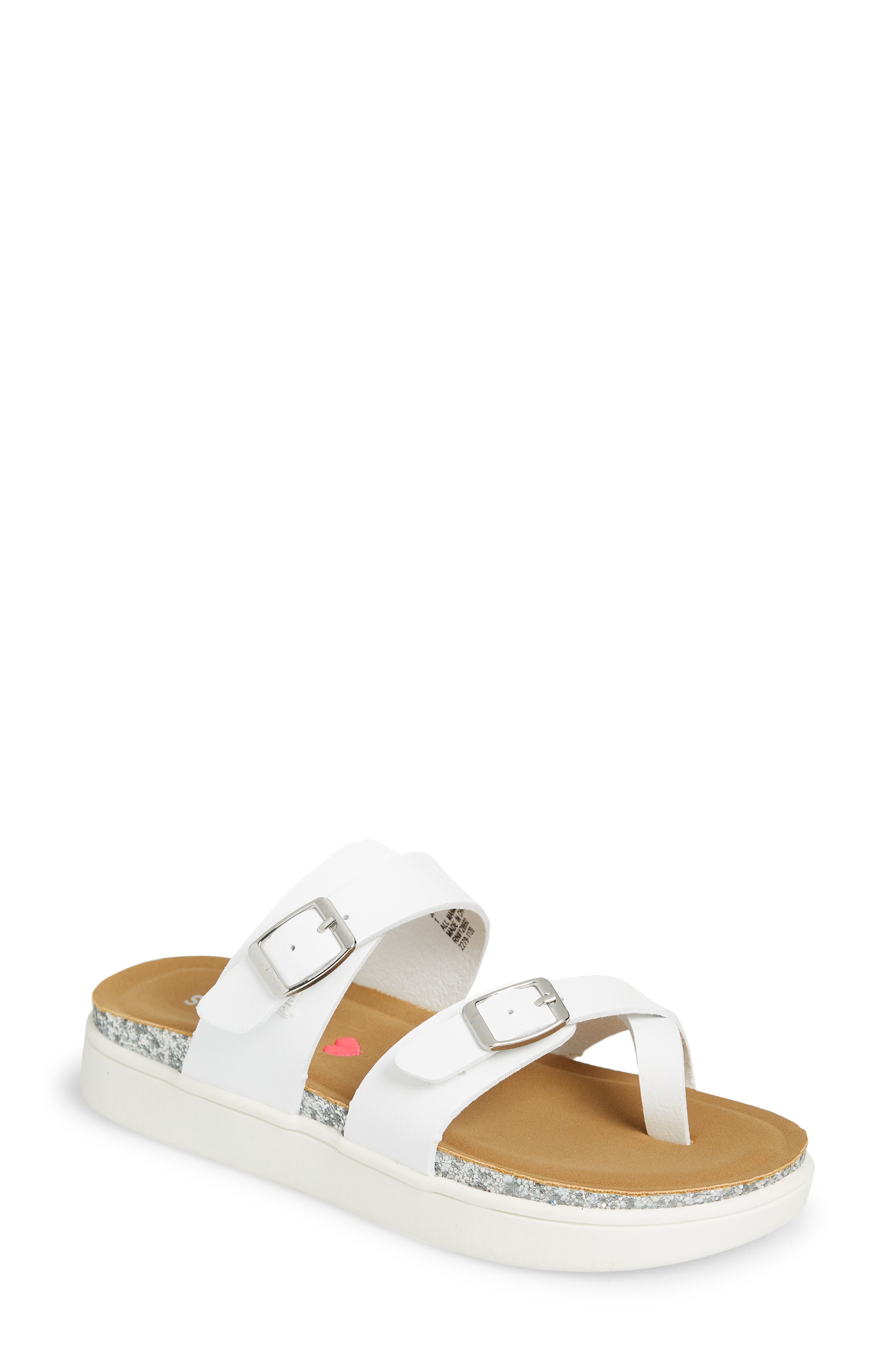 white steve madden slides