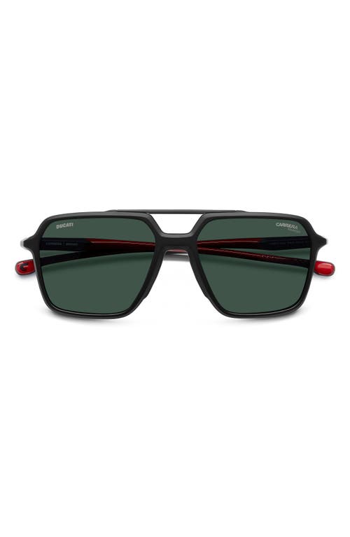 Shop Carrera Eyewear X Ducati Carduc 55mm Rectangular Aviator Sunglasses In Matteblack/green Polar