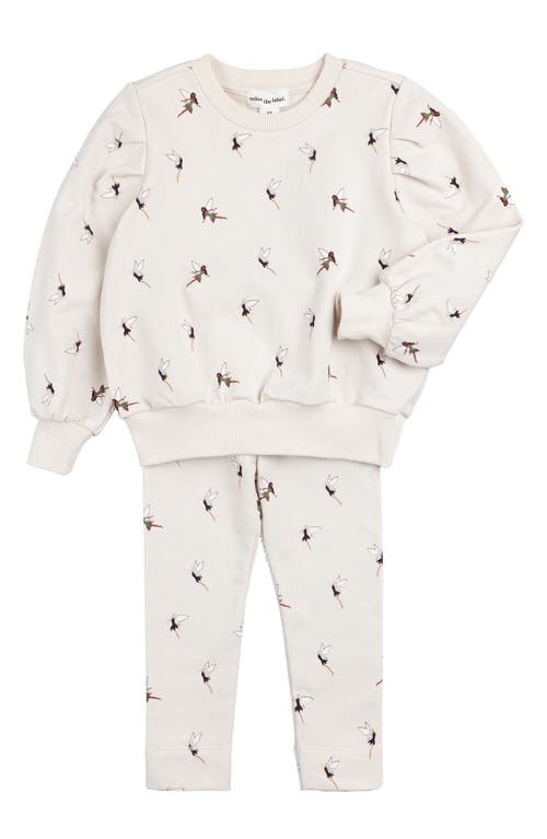 MILES THE LABEL MILES THE LABEL FAIRY PRINT FRENCH TERRY SWEATSHIRT & LEGGINGS SET 