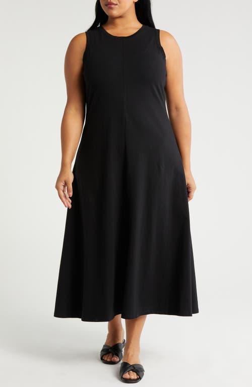 Nordstrom Sleeveless Cotton Knit Dress in Black at Nordstrom, Size 1X
