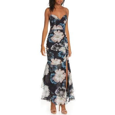 Nicholas Floral Ruched Silk Dress