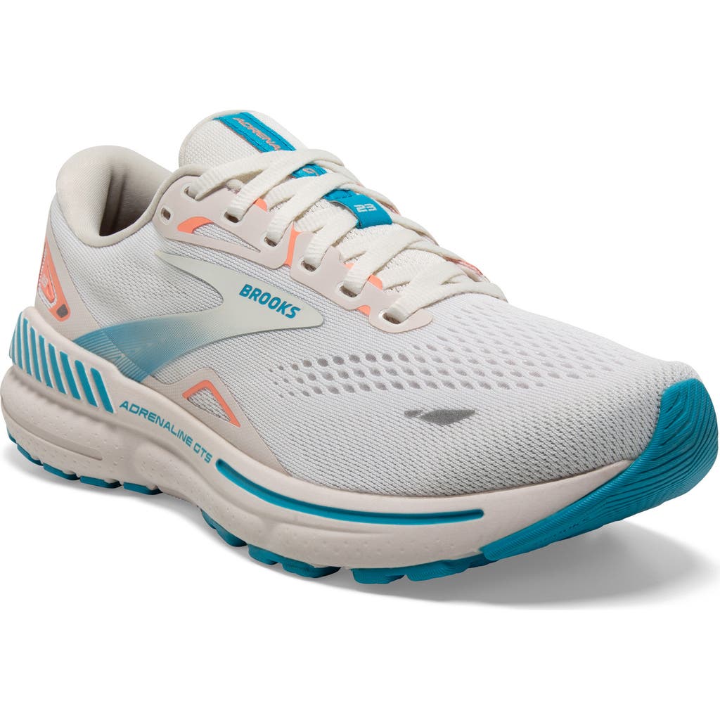 Brooks Adrenaline Gts 23 Sneaker In Coconut/papaya/blue