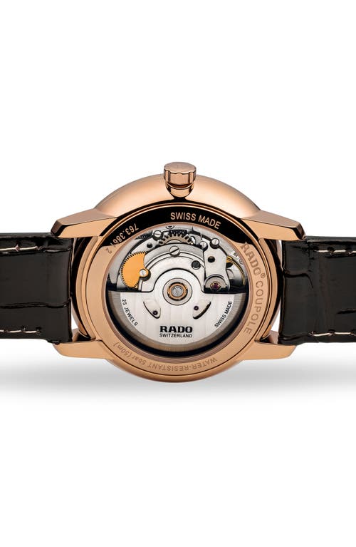 Rado Coupole Classic Automatic Leather Strap Watch, 38mm In Grey/brown/gunmetal