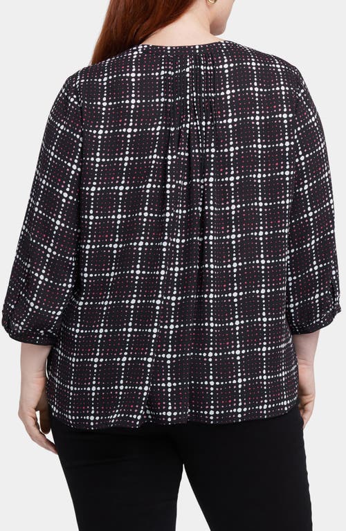 Shop Nydj Semisheer Pintuck Blouse In Lattice Dots