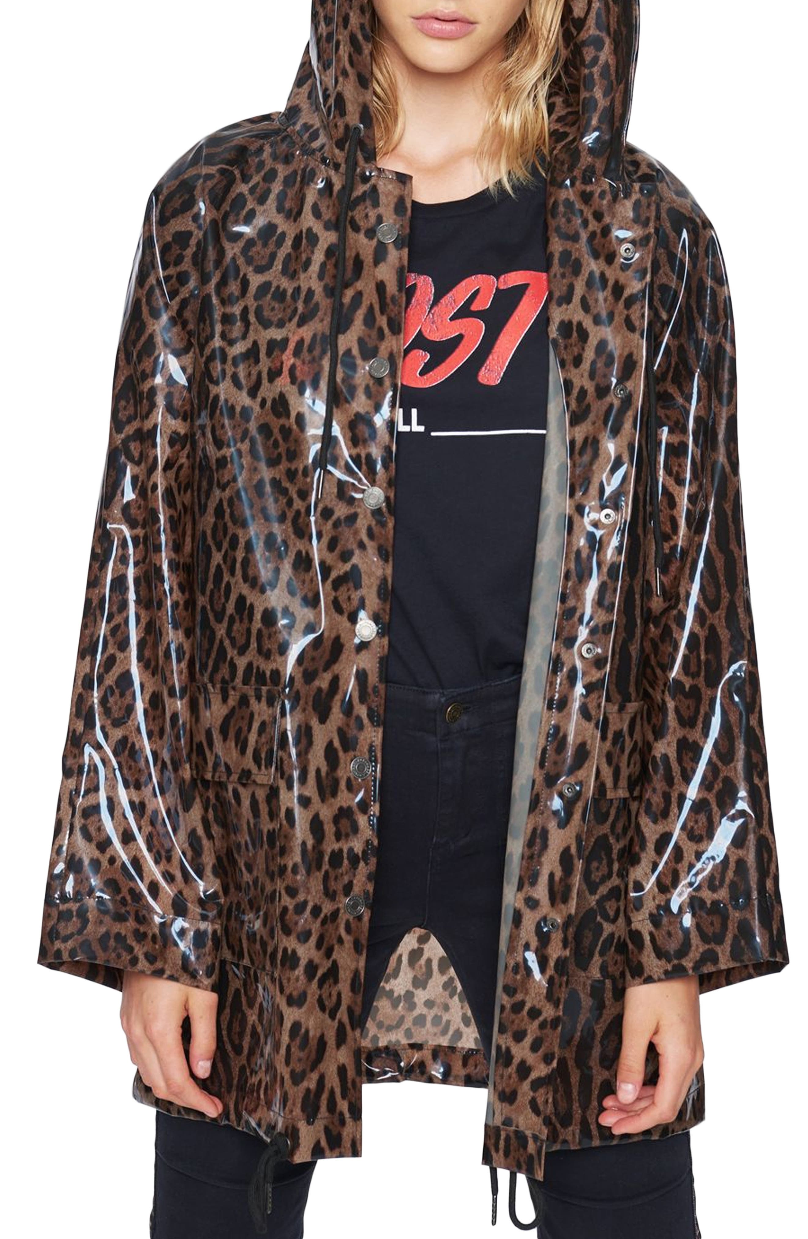 leopard raincoat