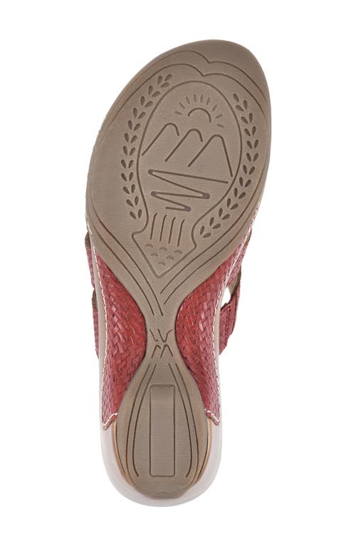 Shop White Mountain Footwear White Mountain Valora Wedge Sandal In Red/woven