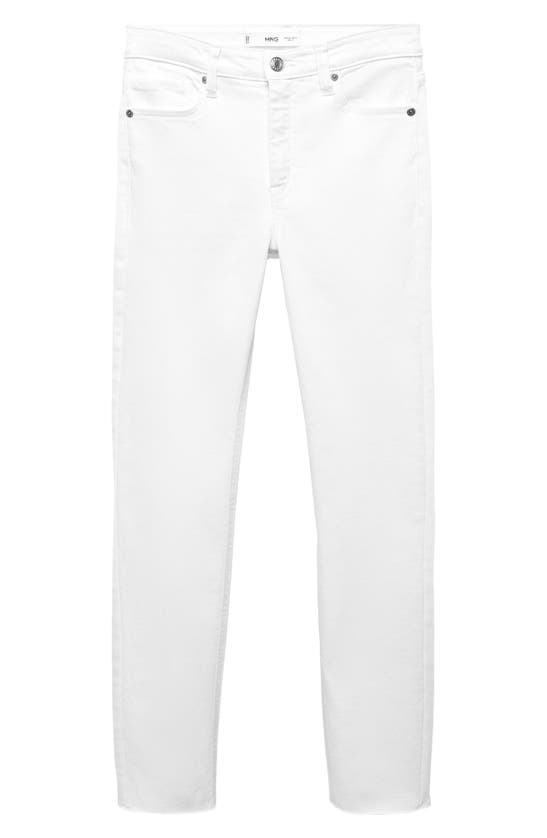 Shop Mango Crop Skinny Jeans In White