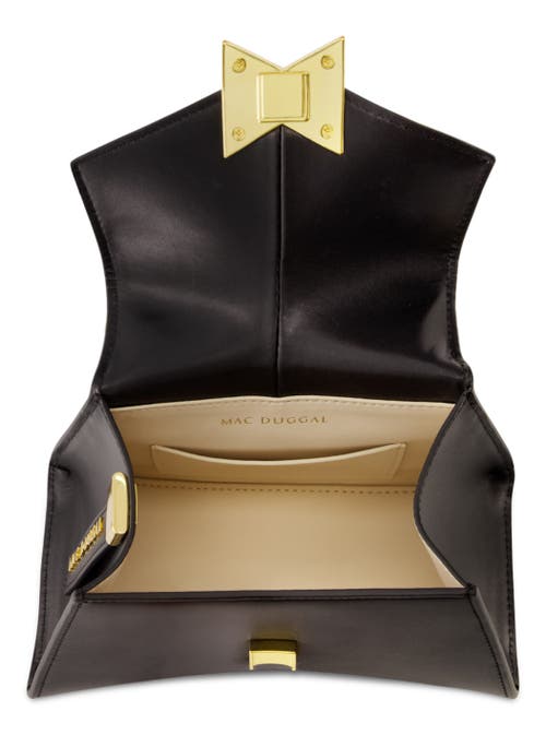 Mac Duggal Women's Mini Angular Leather Top Handle Bag In Black