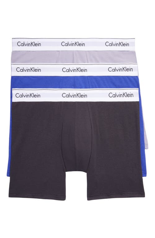 Calvin Klein 3-Pack Stretch Cotton Boxer Briefs Spectrum Blue at Nordstrom,