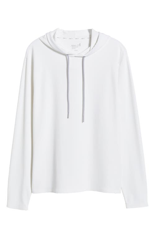 Johnnie-o Hoppin Ribbed Stretch Hooded Pullover In White