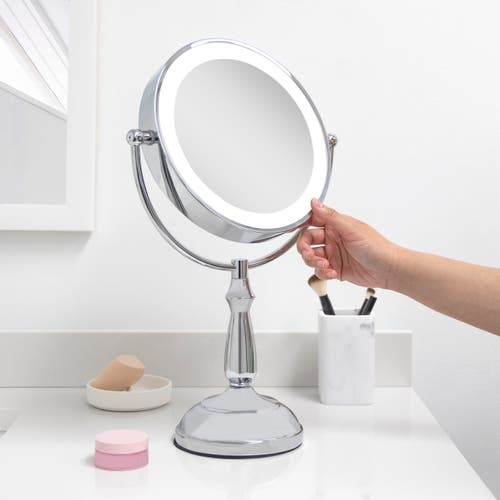 Zadro Lighted Makeup Mirror With 10x/1x Magnification & Touch Base Controls In Chrome
