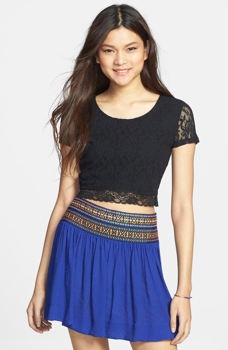 Frenchi® Lace Crop Top (Juniors) | Nordstrom