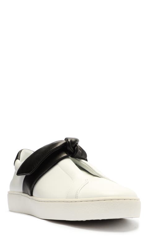 Alexandre Birman Clarita Bow Slip-on Sneaker In White/black