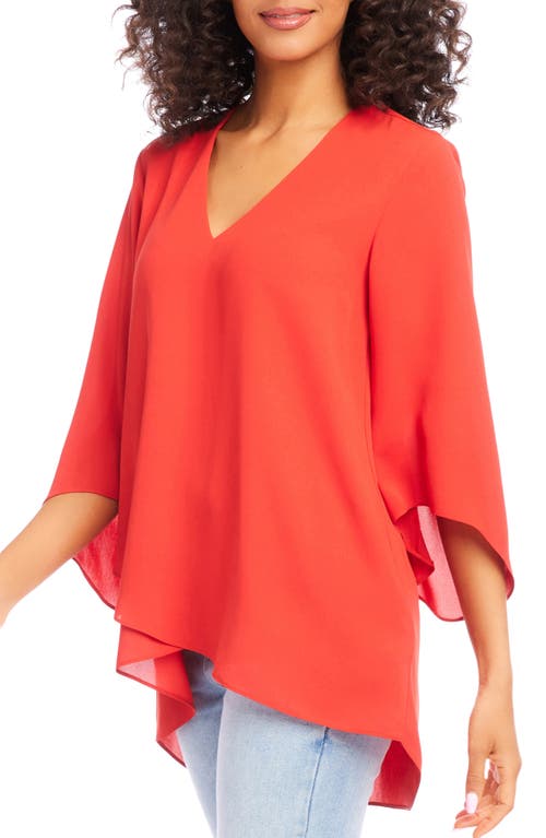 Shop Karen Kane Asymmetrical Crepe Top In Saffron