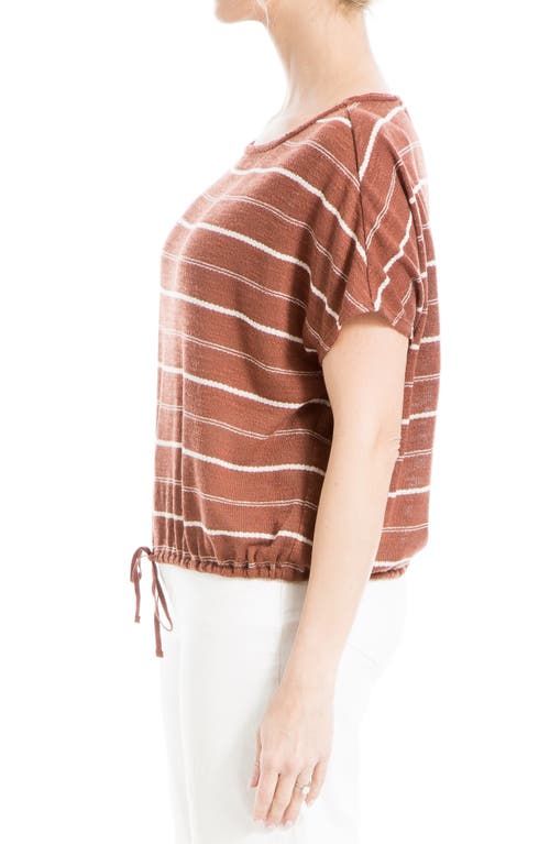 MAX STUDIO MAX STUDIO STRIPE DRAWSTRING T-SHIRT 