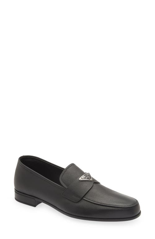 Prada Saffiano Leather Loafer Nero at Nordstrom,