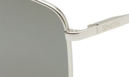 Shop Smith Outcome 59mm Polarized Aviator Sunglasses In Matte Silver/platinum Mirror