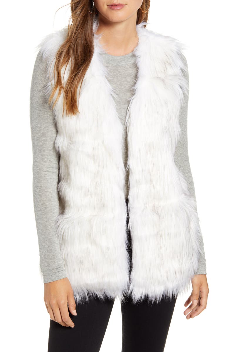 RACHEL PARCELL Faux Fur Vest, Alternate, color, WHITE