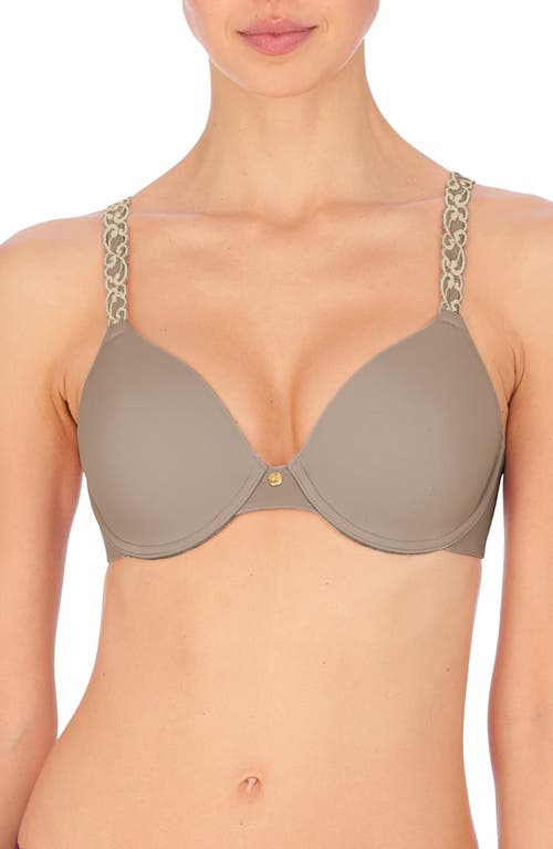 Shop Natori Pure Luxe Underwire T-shirt Bra In Smoky/ivory