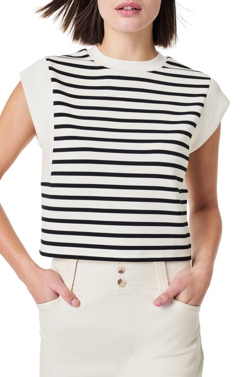 SPANX Aire Cap Sleeve Crop Top in Porcelain Ground at Nordstrom, Size X-Large