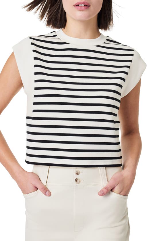 Spanx Aire Cap Sleeve Crop Top In Porcelain Ground