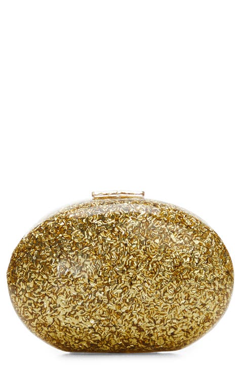 Black Pink Gold Cloth Special Material Oval Oval Evening Bags