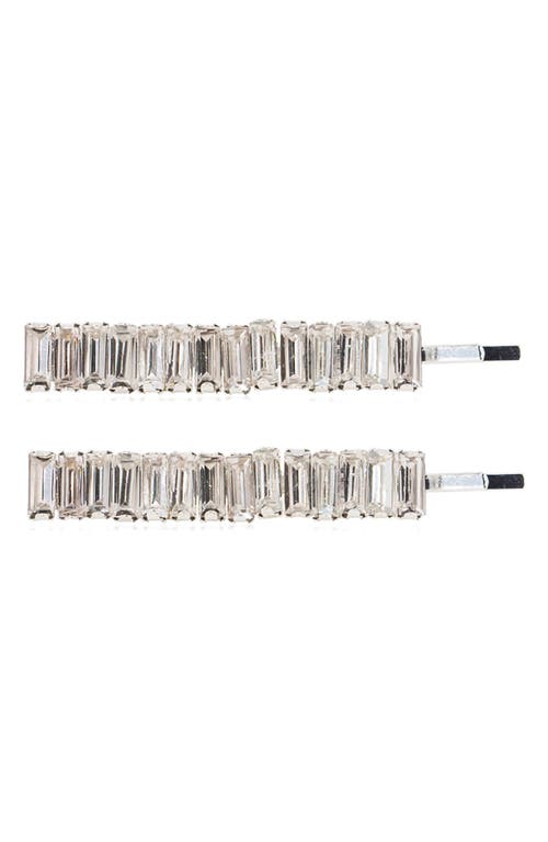 Brides & Hairpins Alissa Set of 2 Crystal Bobby Pins in Silver at Nordstrom