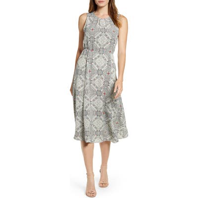 Bobeau Francis Tie Back Midi Dress, Ivory