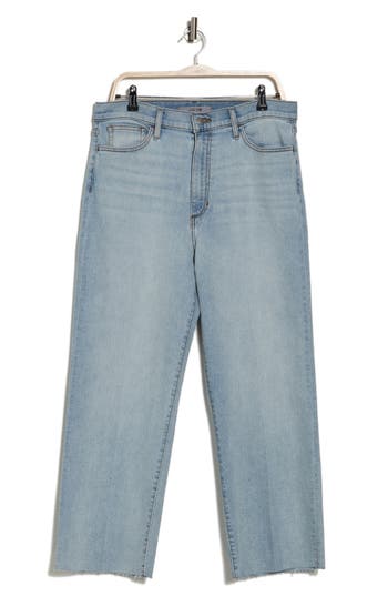 Shop Joe's High Waist Wide Leg Raw Hem Jeans In Pandora