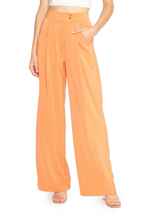 Women's Orange Wide-Leg Pants | Nordstrom