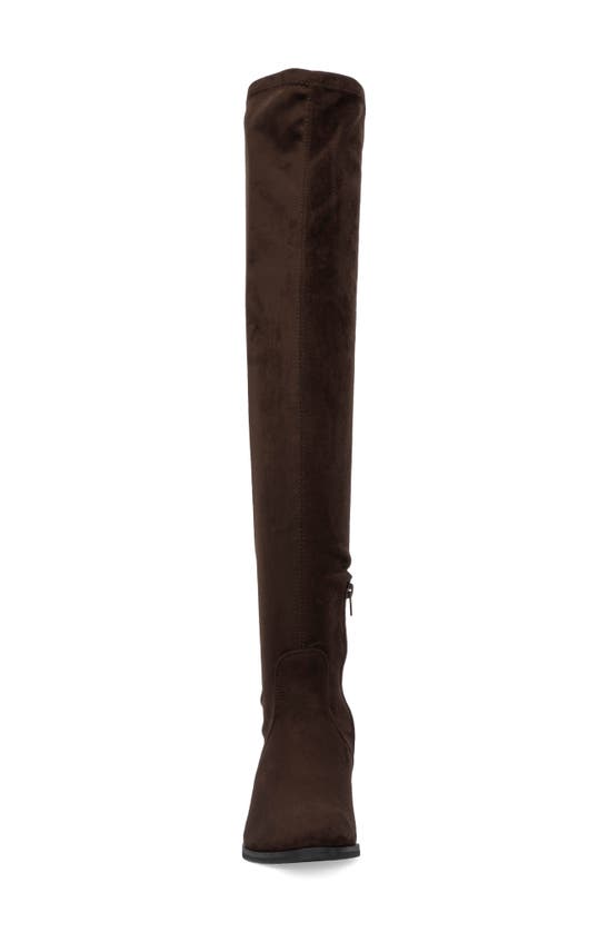 New York And Company Rana Faux Suede Tall Boot In Chocolate