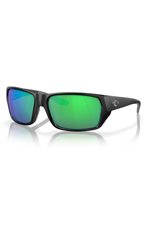 Costa Del Mar Tailfin 60mm Polarized Sunglasses In Black/green Mirror