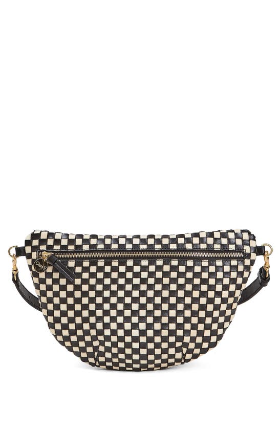 Clare V. Checkered Woven Leather Belt Bag