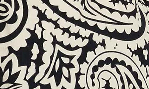 Foxcroft Haven Paisley Corduroy Button-up Shirt In Black/white