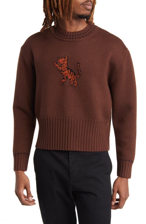 x Disney Tigger Intarsia Merino Wool Sweater in Dark Brown