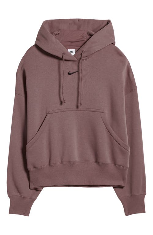 Shop Nike Sportswear Phoenix Fleece Pullover Hoodie In Smokey Mauve/black