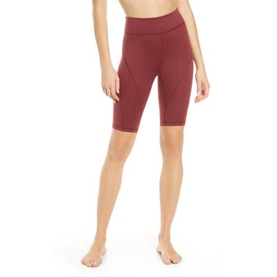 Free People Fp Movement Biker Baby Shorts, Burgundy