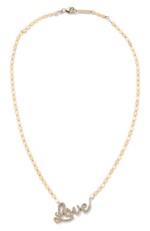 Diamond Love Pendant Necklace in Yellow Gold