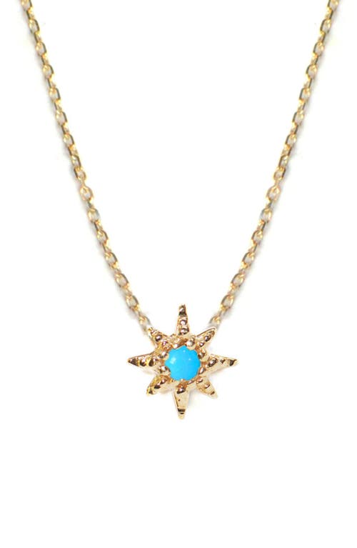 Anzie Starburst Turquoise Pendant Necklace in Gold at Nordstrom, Size 15 In