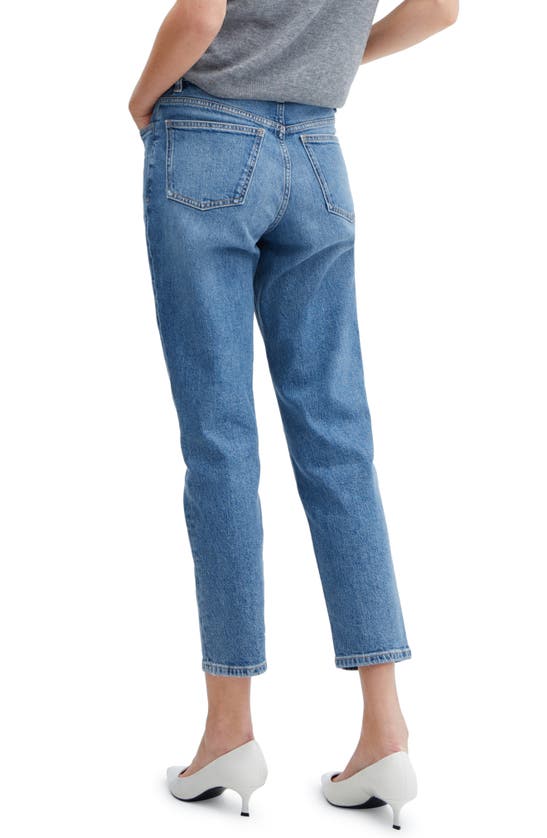 Shop Mango Comfort Mom Jeans In Medium Blue