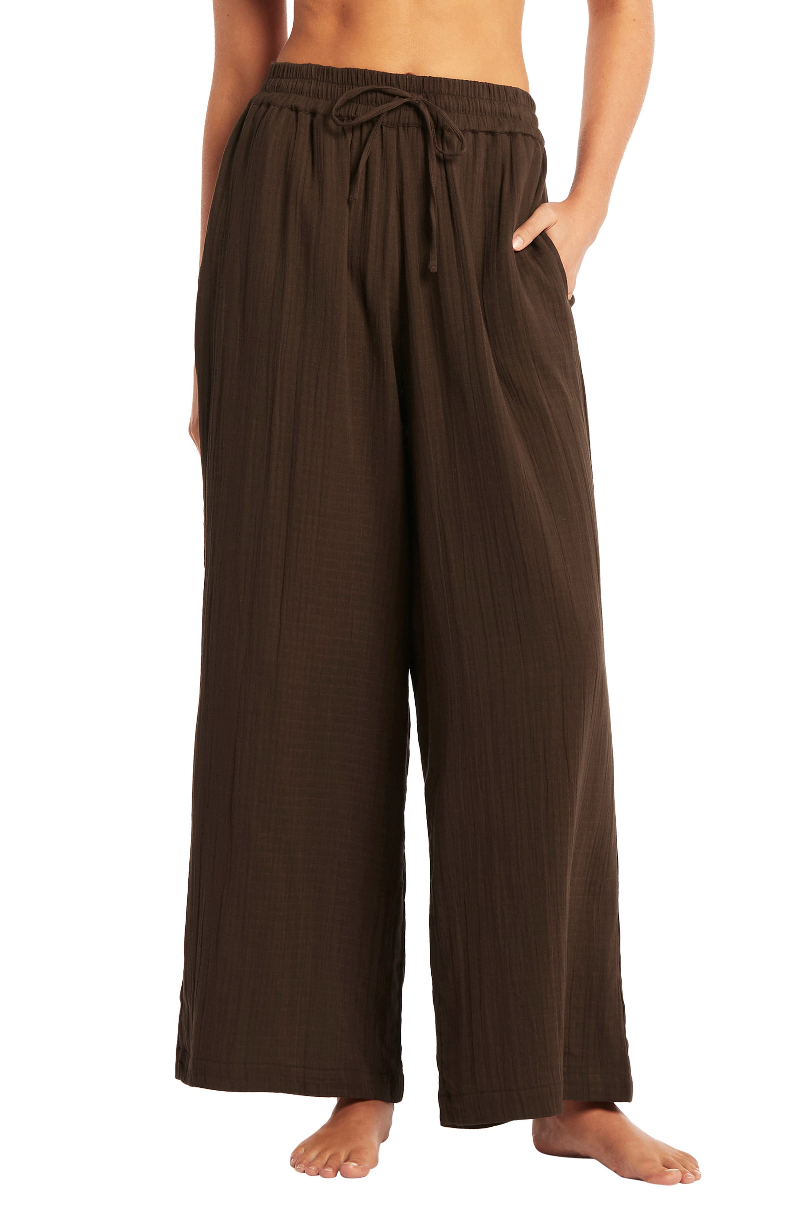 Sea Level Sunset Beach Cotton Gauze CoverUp Pants Nordstrom