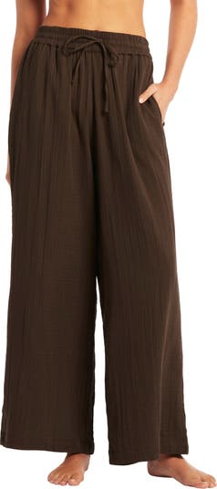 Sea Level Sunset Beach Cotton Gauze Cover-Up Pants | Nordstrom