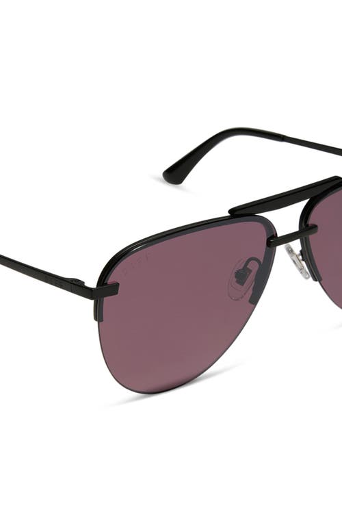 Diff Tahoe 63mm Oversize Aviator Sunglasses In Aubergine With Silver Flash