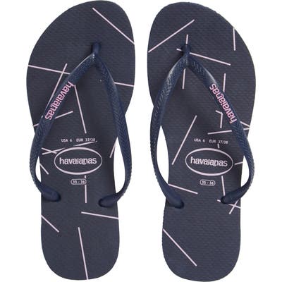 Havaianas Slimstripes Flip Flop, 1/42 BR - Blue